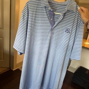 Blue Striped Polo Shirt - Sweetens Cove Logo